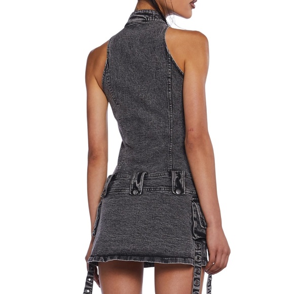 Dollskill high neck denim dress size Medium NWT - Picture 2 of 2